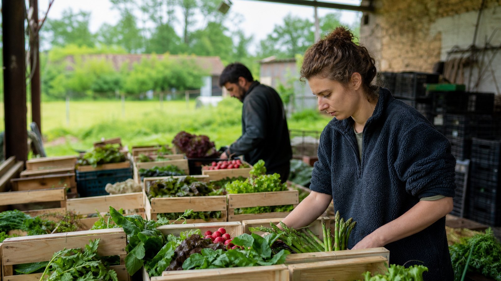 Surplus de légumes à valoriser dans une ferme maraîchère
